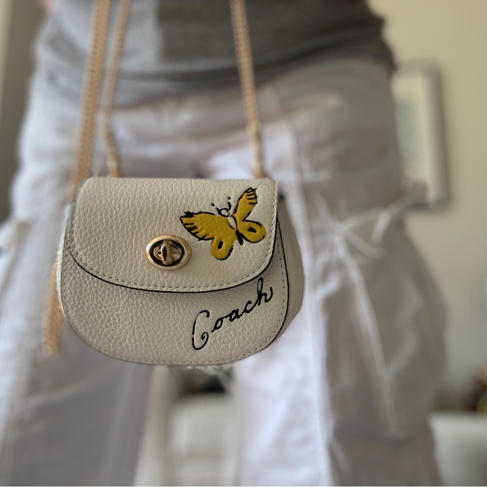 NWT COACH SKETCH BUTTERFLY CC CASE ON A CHAIN CROSSBODY - Picture 4 of 7